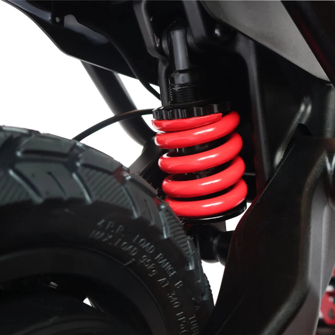 Electric scooter Kaabo Wolf Warrior X MAX – rear suspension spring close-up