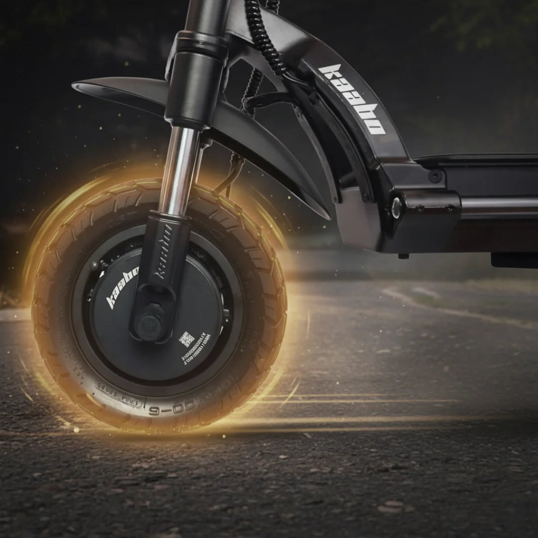 Electric scooter Kaabo Wolf Warrior X MAX – front wheel with glowing effect