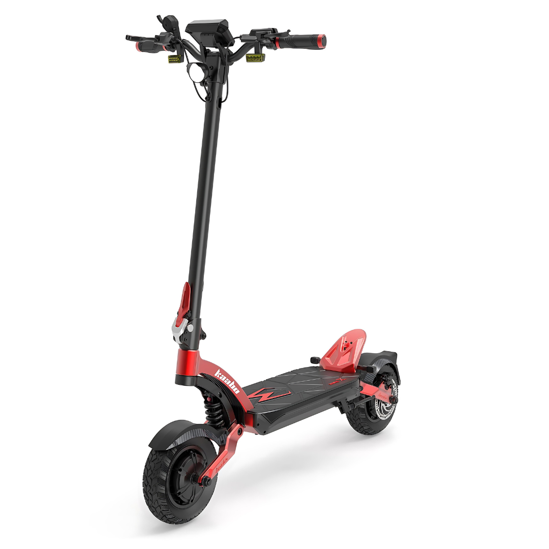 Electric scooter Kaabo Mantis X Plus – front three-quarter view, red colour variant