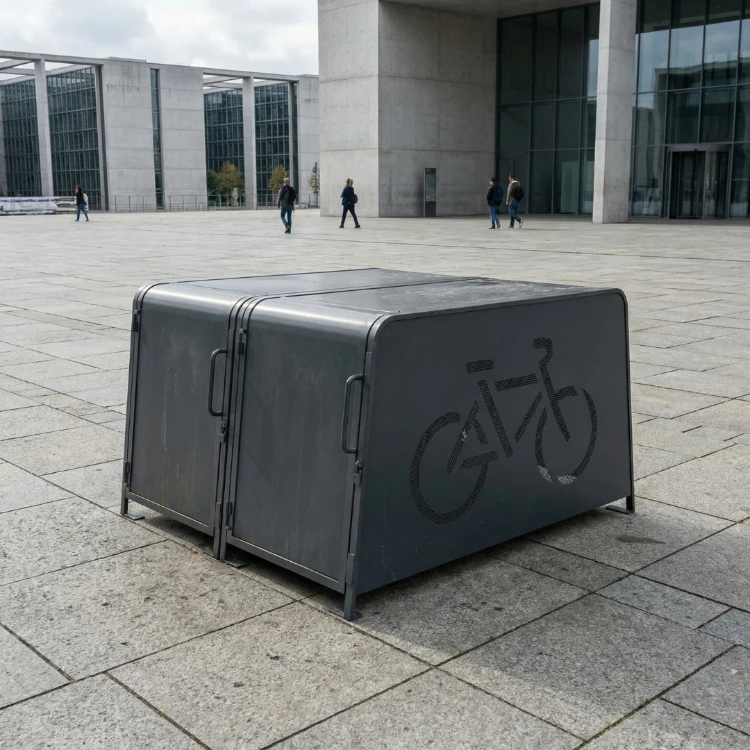 Kaluu CITY BOX | Charging station and locker for E-bike – two lockers in a city square