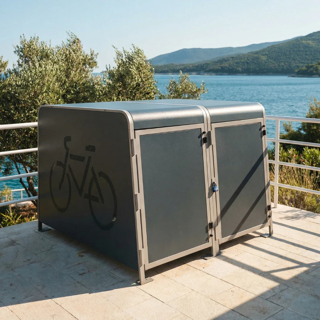 Kaluu CITY BOX | Charging station and locker for E-bike – two lockers by the sea