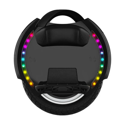 Electric Unicycle Kingsong 14d features a sleek, compact design with a comfortable handle, vibrant LED lights, and durable tire.