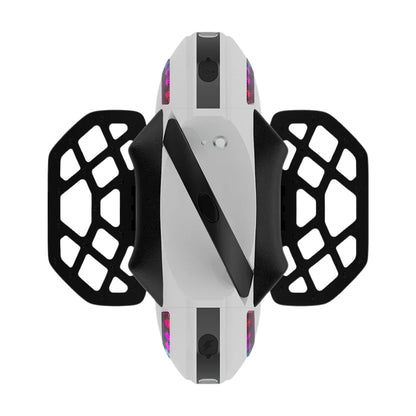Electric Unicycle Kingsong 14m features a sleek design with vibrant LED lights, durable body, and footrests.