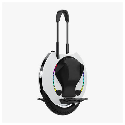 Electric Unicycle Kingsong 16s features a sleek design, vibrant LED lights, and a comfortable seat.