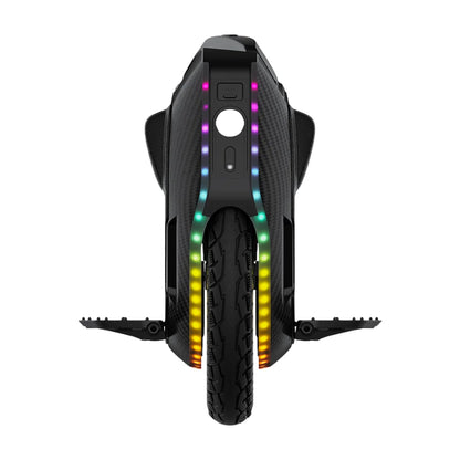 Product title: Electric Unicycle Kingsong 16x. Experience smooth rides with the sleek Kingsong 16x unicycle featuring vibrant LED lights.