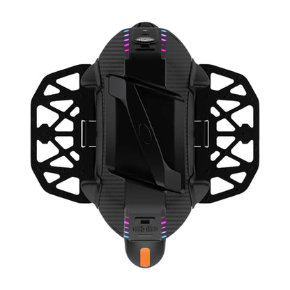 Electric Unicycle Kingsong 16x, sleek black design with vibrant LED indicators, sturdy foot platform.