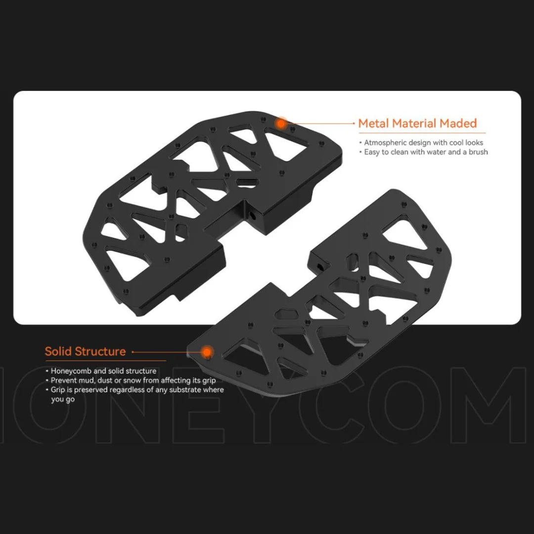 Electric unicycle KingSong 16XS – pedal design and material infographic