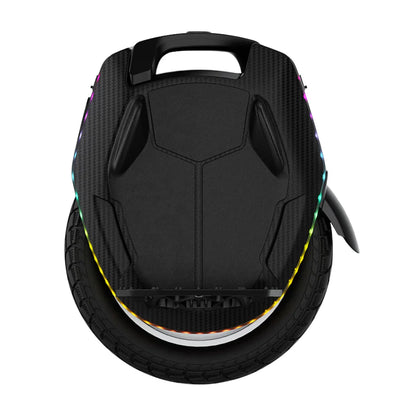 Electric Unicycle Kingsong 16xs, features a sleek design with a sturdy build and colorful LED accents.
