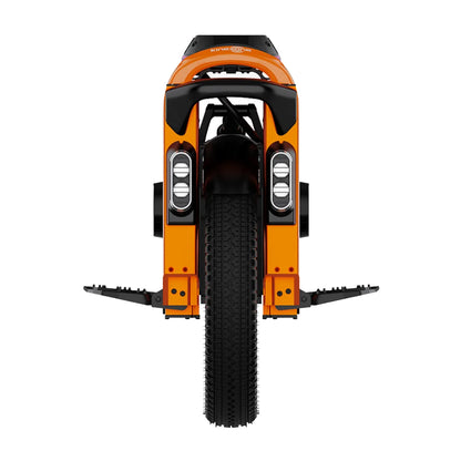 Electric Unicycle Kingsong S16 features a striking orange design, sturdy tire, and innovative LED lights.