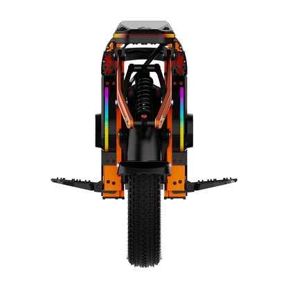 Electric Unicycle Kingsong S16, featuring a sturdy design, colorful LED lights, and thick tire for stability.