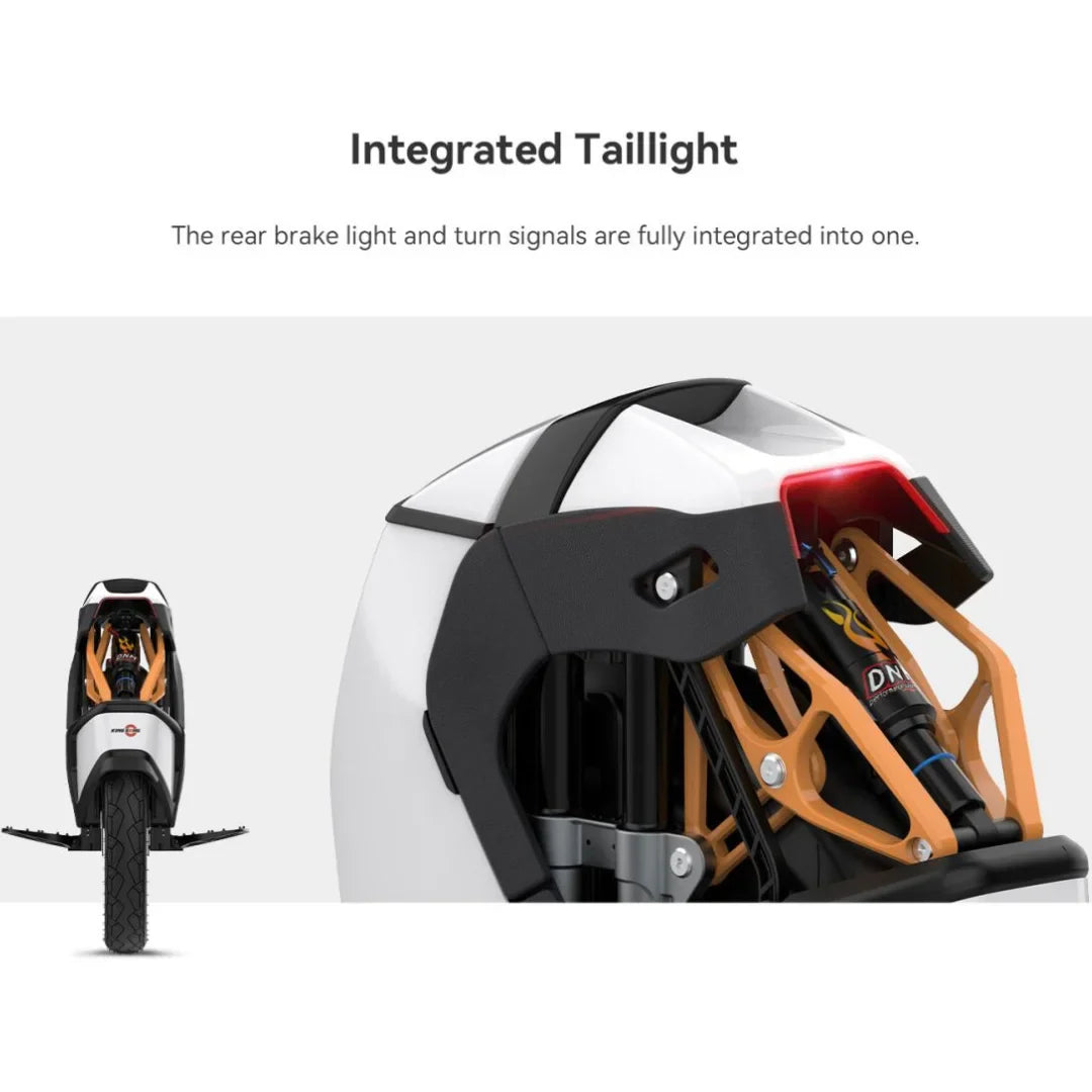 Electric unicycle KingSong S18 Pro+ – integrated taillight detail, rear view