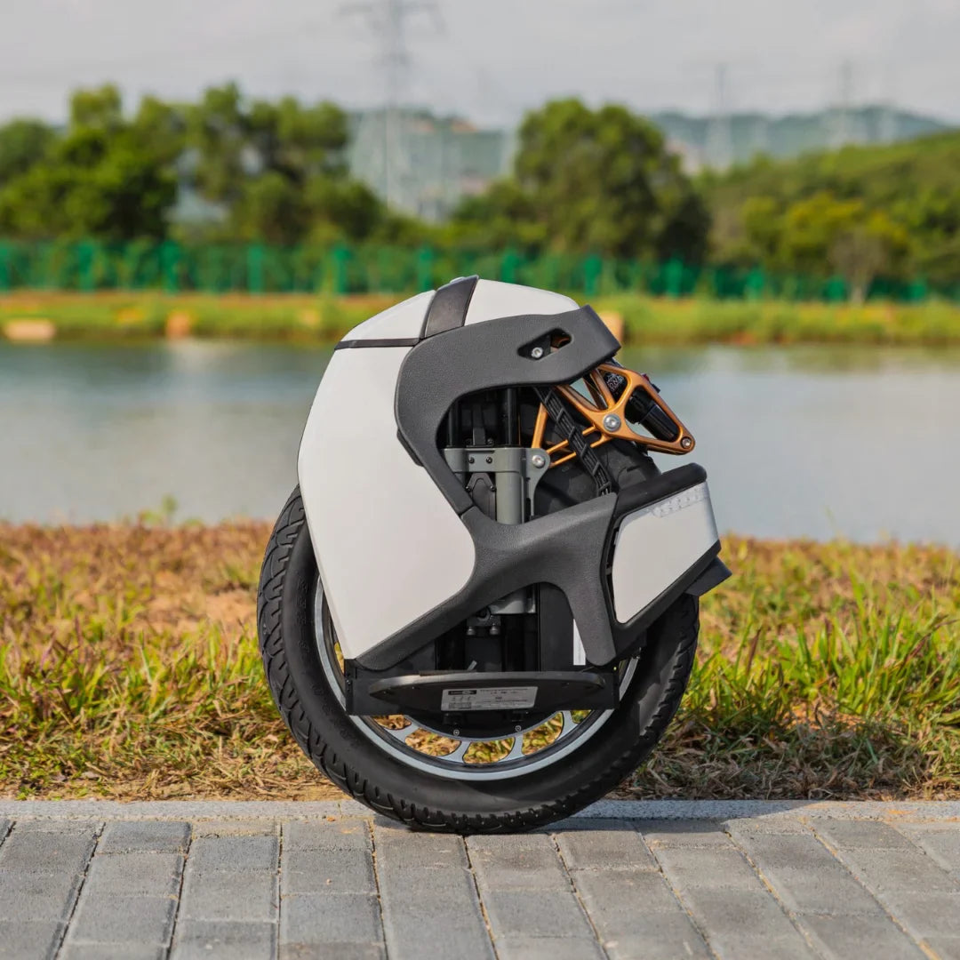 Electric unicycle KingSong S18 Pro+ – side view, outdoor setting