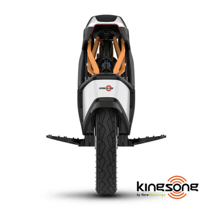 Electric Unicycle Kingsong S18 Pro Plus features a sleek design, robust tire, and adjustable pedals.