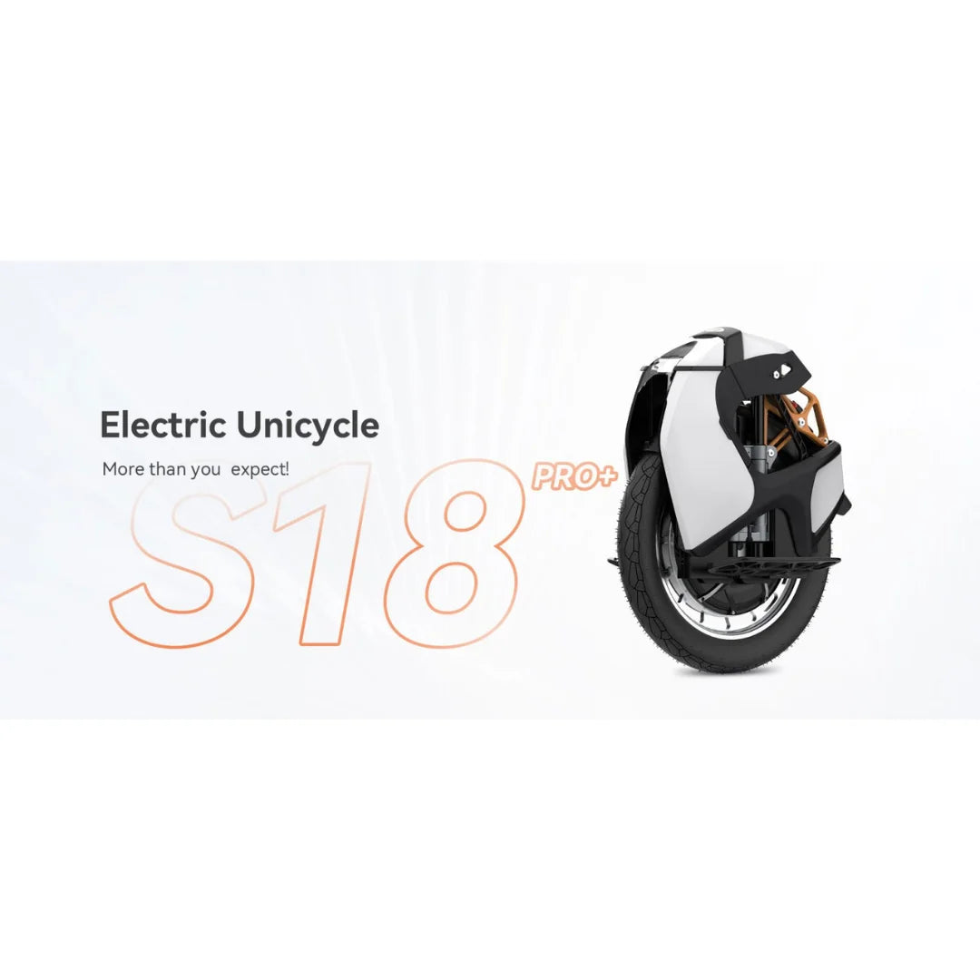 Electric Unicycle Kingsong S18 Pro Plus, sleek design with a single wheel, ideal for urban commuting and fun.