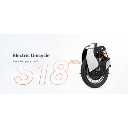 Electric Unicycle Kingsong S18 Pro Plus, sleek design with a single wheel, ideal for urban commuting and fun.