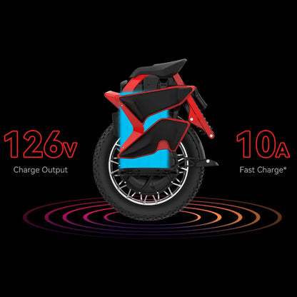 Electric Unicycle Kingsong S22 Pro features a sleek design, 126V charge output and 10A fast charging capability.