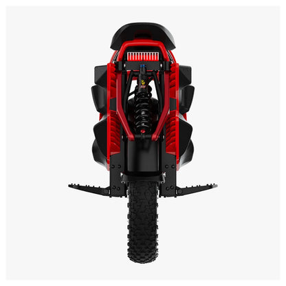 Electric Unicycle Kingsong S22 Pro features a striking red and black design, robust construction, and a heavy-duty tire.