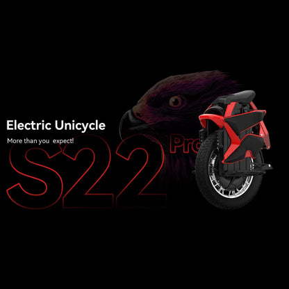 Electric Unicycle Kingsong S22 Pro features a sleek design in vibrant red, ensuring a stylish ride.