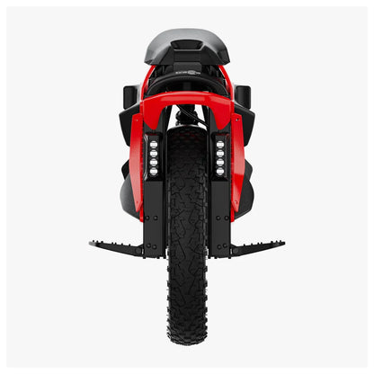 Electric Unicycle Kingsong S22 Pro Plus features a sleek red design, robust tire, and rear lights for safety.