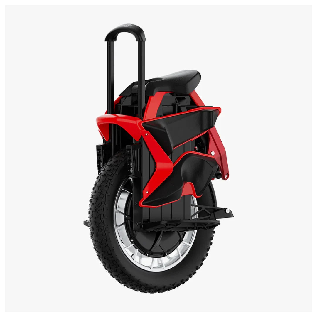 Electric Unicycle Kingsong S22 Pro Plus features a sleek red design, compact folding structure, durable tire, and handle.