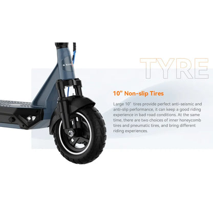 Electric Scooter Kingsong N12 Pro features large 10-inch non-slip tires for enhanced stability and comfort.