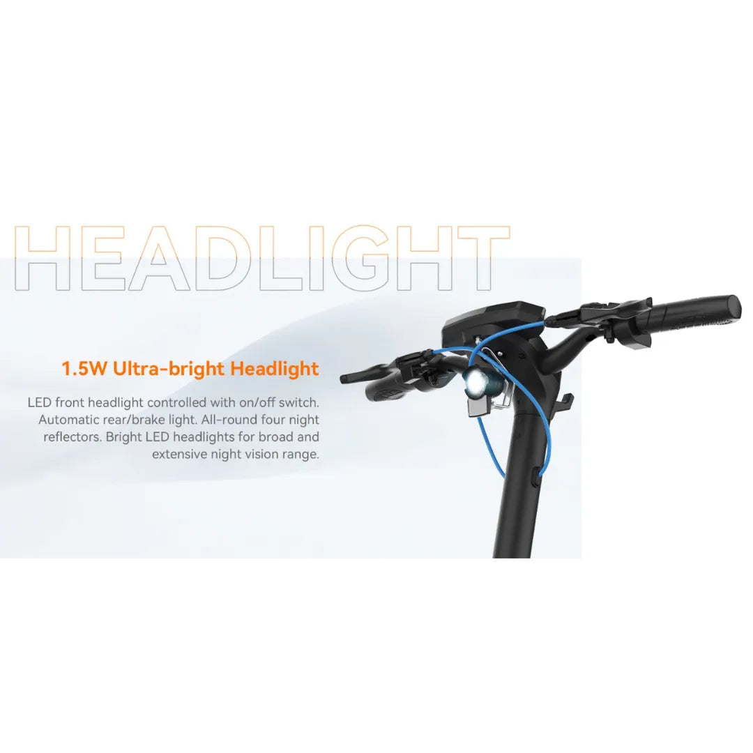 Electric scooter KingSong N12 Pro – headlight and handlebar close-up