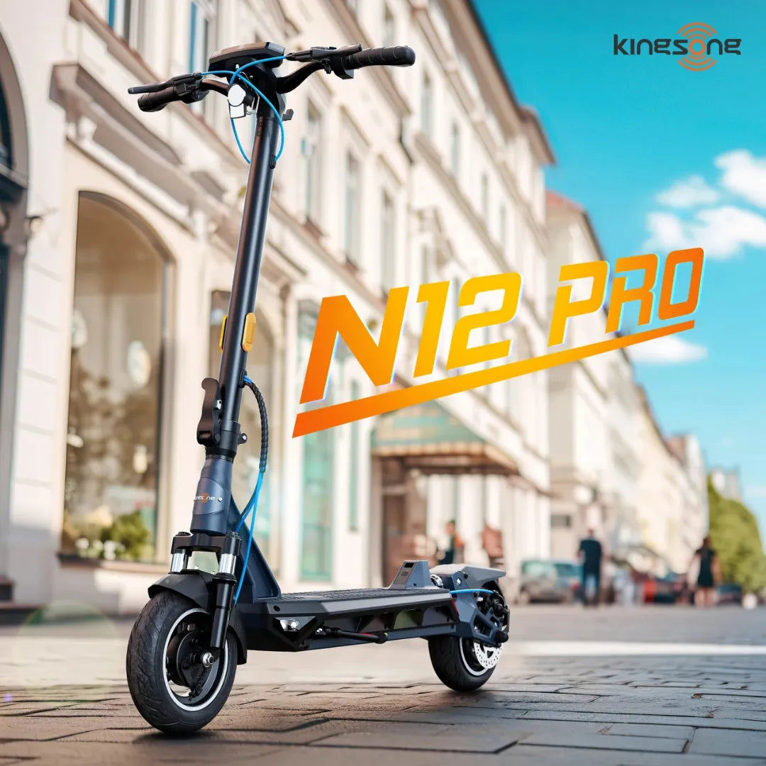 Electric scooter KingSong N12 Pro – front three-quarter view on city street