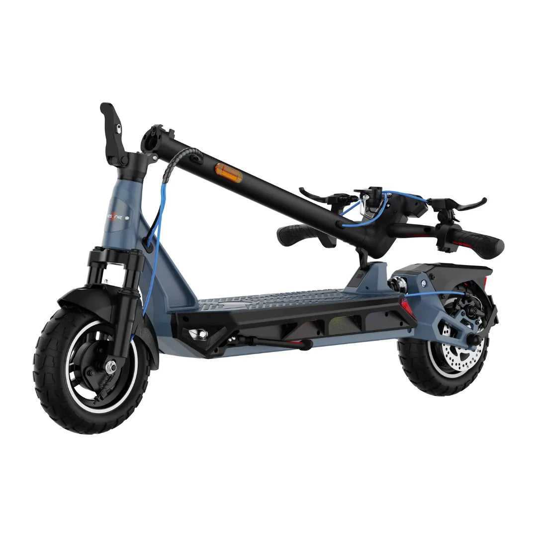 Electric scooter KingSong N12 Pro – folded side view, blue colour variant