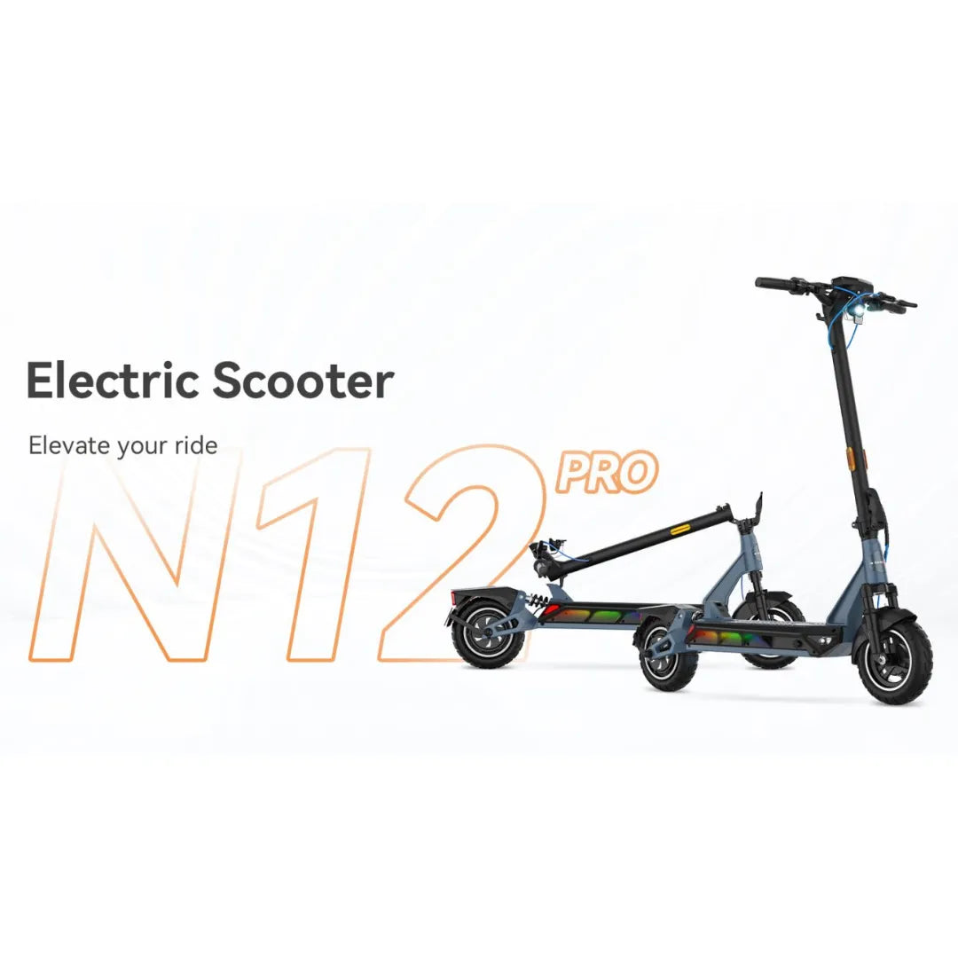 Electric scooter KingSong N12 Pro – folded and unfolded side views
