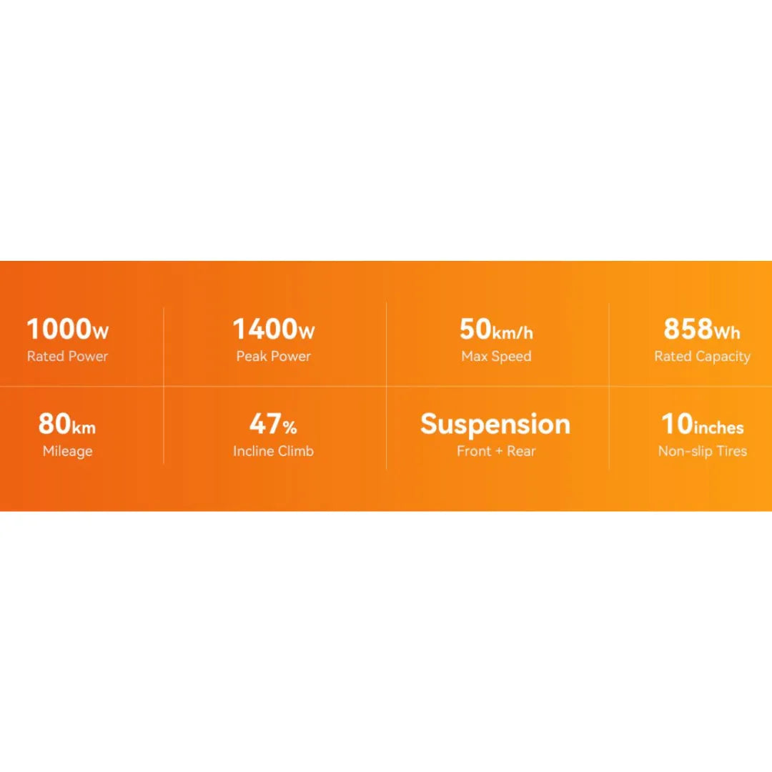 Electric Scooter Kingsong N12 Pro features 1000w rated power, 1400w peak power, and 50km/h max speed.