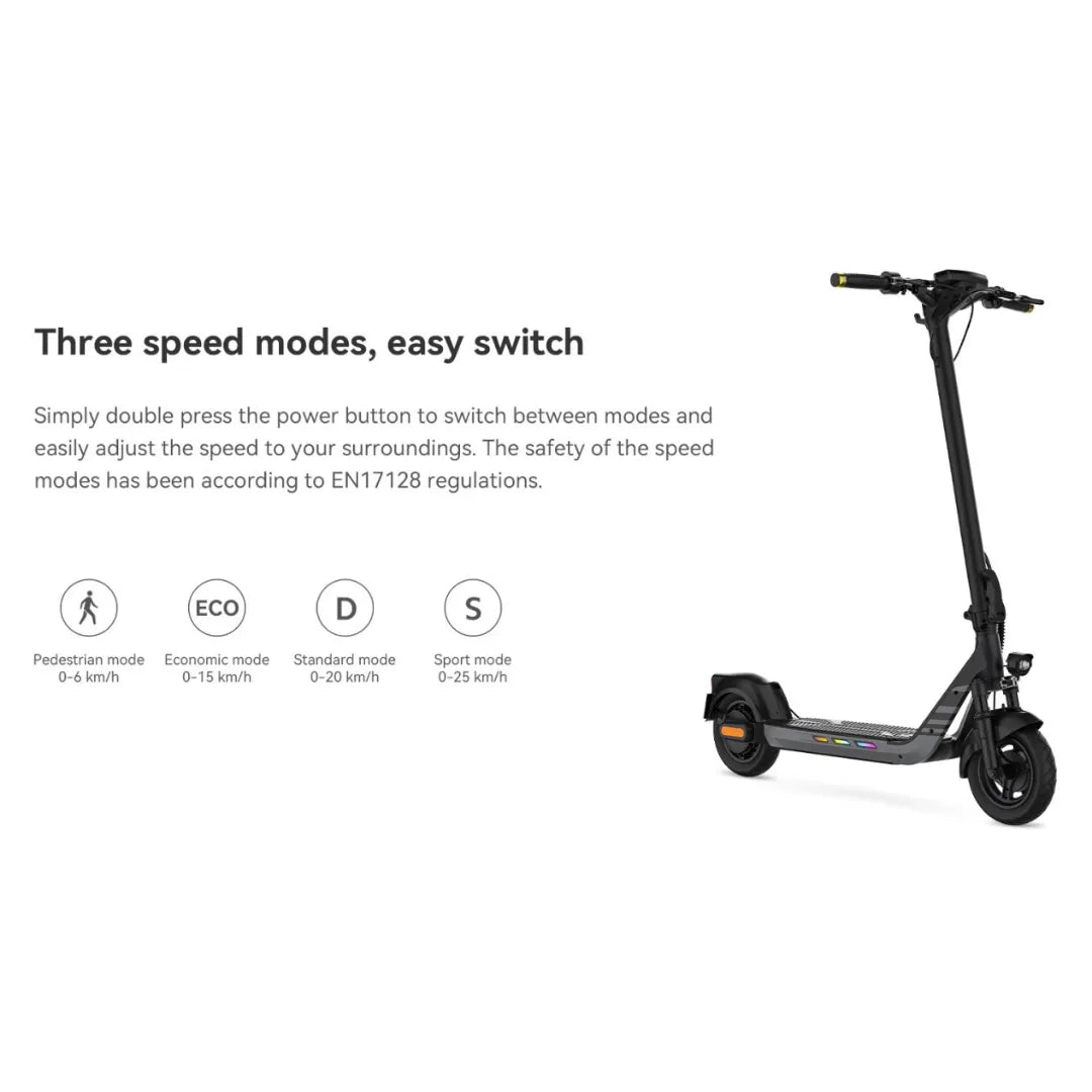 Electric scooter KingSong N14 – speed modes infographic