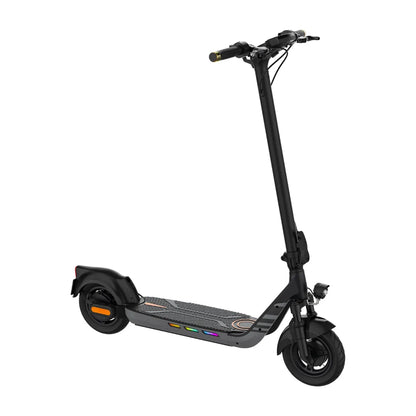 Electric Scooter Kingsong N14 features a sleek design, comfortable grip handlebars, large wheels, and colorful LED lights.