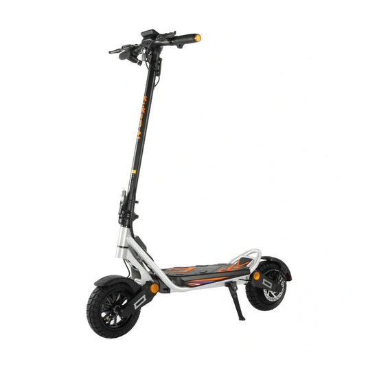 Electric Scooter Kukirin A1, sleek design, sturdy frame, strong tires, and adjustable handlebars.