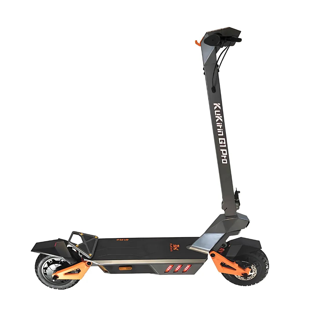 Electric Scooter Kukirin G1 Pro features a sleek design with robust wheels, adjustable handlebar, and efficient deck.
