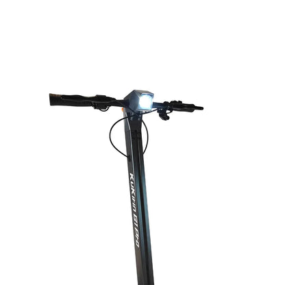 Electric Scooter Kukirin G1 Pro features a sleek design, illuminated front light, and ergonomic handlebar controls.