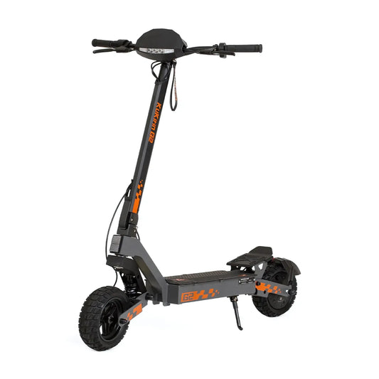 Electric Scooter Kukirin G2, sleek design, sturdy frame, knobby tires, ideal for urban commuting and adventures.
