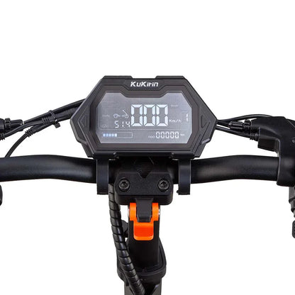 Electric Scooter Kukirin G2 Master features a digital display for speed, mode, and odometer readings.