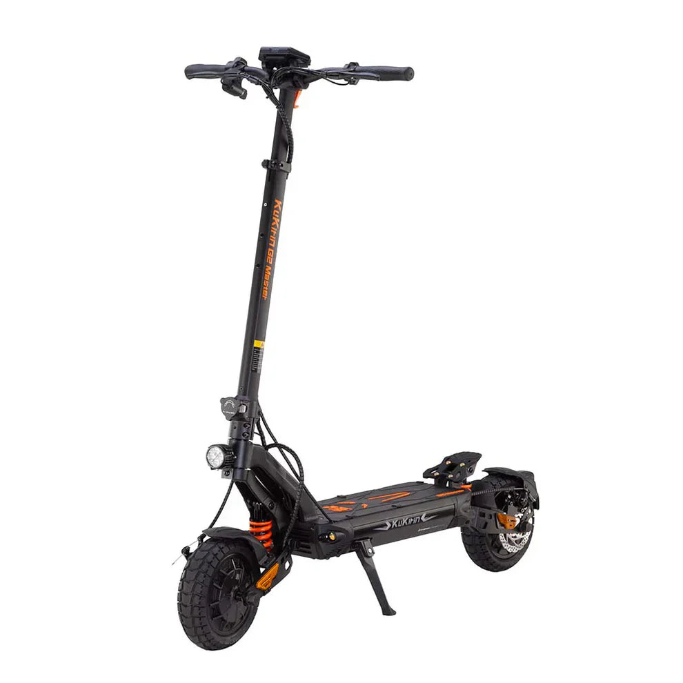 Electric Scooter Kukirin G2 Master features a sturdy design, dual suspension, and durable tires for a smooth ride.