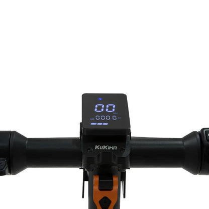 A close-up of the Kukirin S1 Max electric scooter screen showing speed and battery level