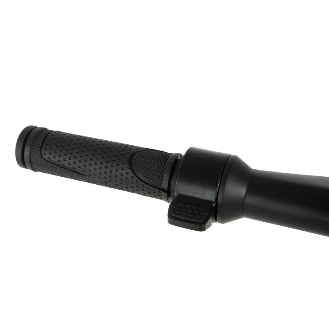 A close-up shot of the steering handle of the Kukirin S1 Max electric scooter
