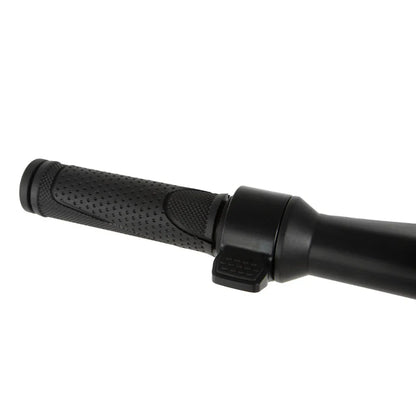A close-up shot of the steering handle of the Kukirin S1 Max electric scooter