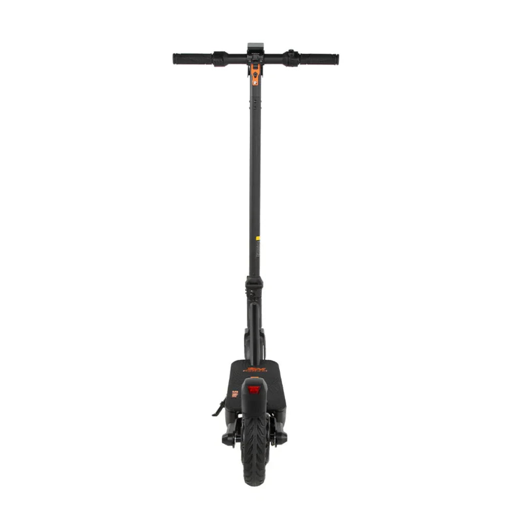 Viewed from behind, the Kukirin S1 Max electric scooter shows off its sleek design and tire