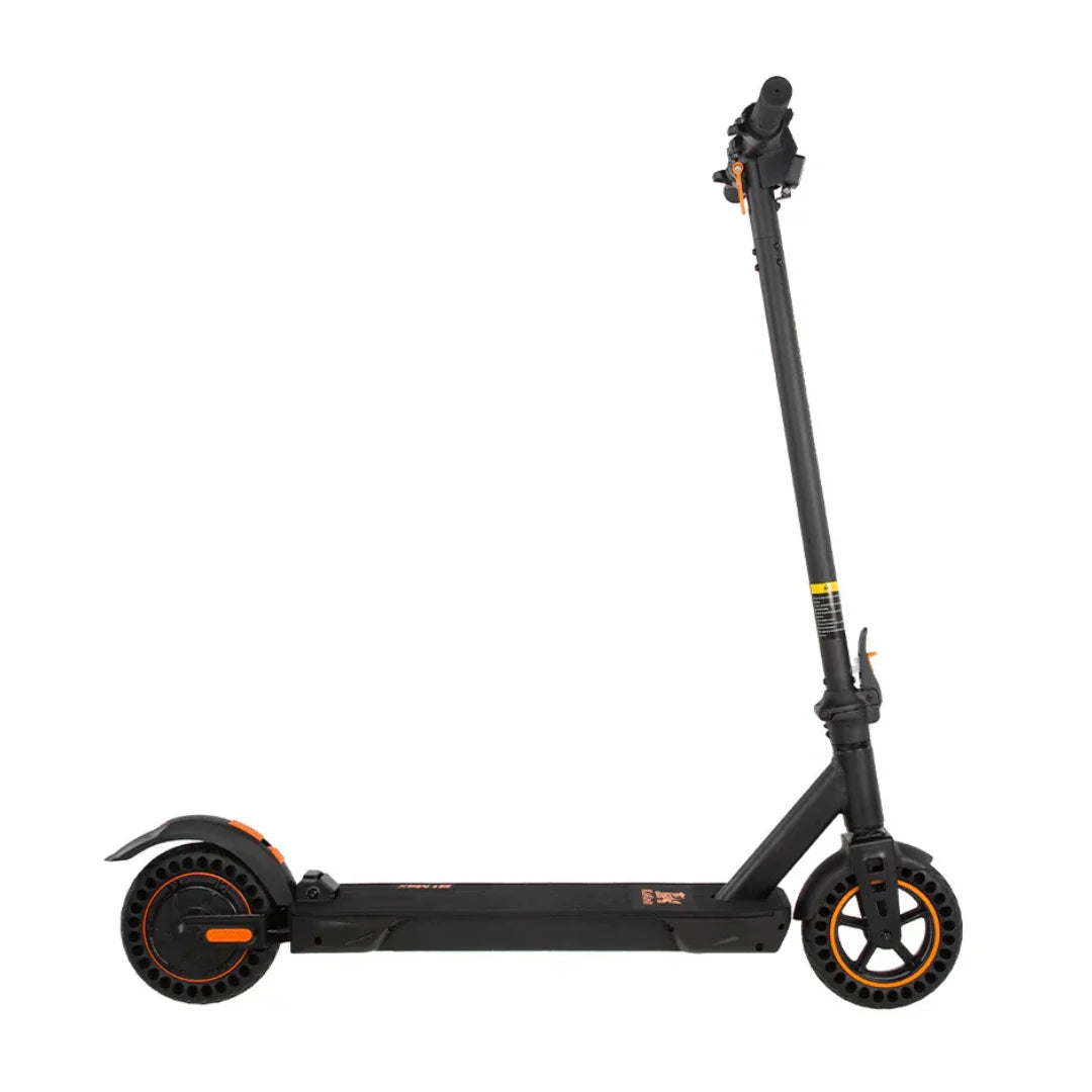 Side view of the Kukirin S1 Max electric scooter, showing its sleek design and large wheels