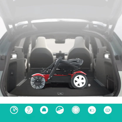 Electric Mobility Scooter Mijo Md08, a compact and foldable scooter ideal for easy transport in vehicles.