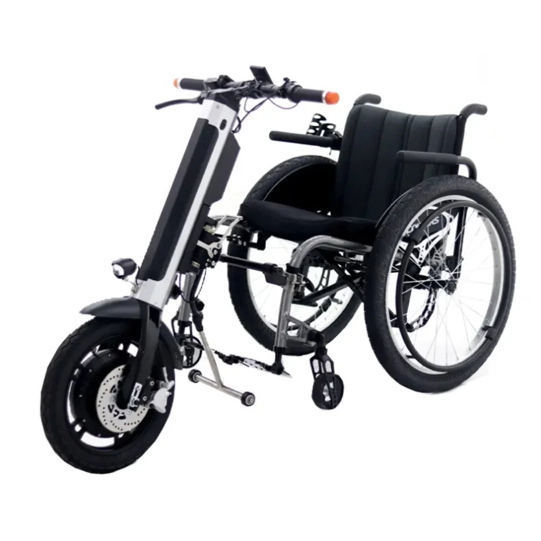 Electric Handbike Mijo Mt03, an innovative handbike with a modern design, featuring an adjustable seat and robust wheels.