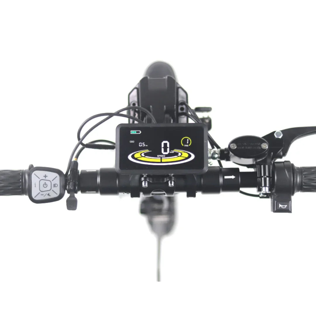 Electric Handbike Mijo Mt03 features a high-tech display panel, controls for speed adjustment, and intuitive design.