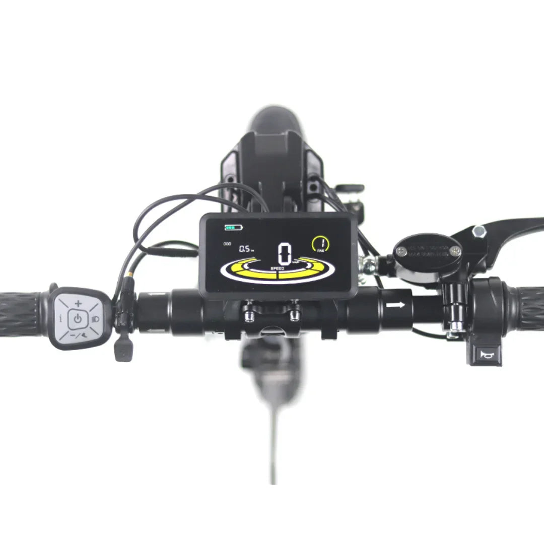 MIJO MT03 – handlebar display and controls close-up