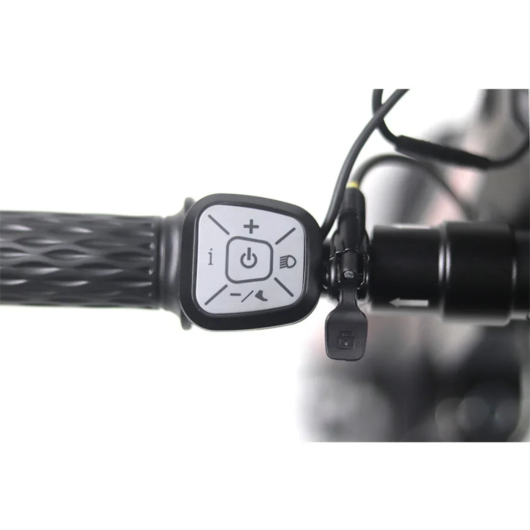 Electric Handbike Mijo Mt03 features ergonomic handlebar controls for easy adjustment of settings and lights.