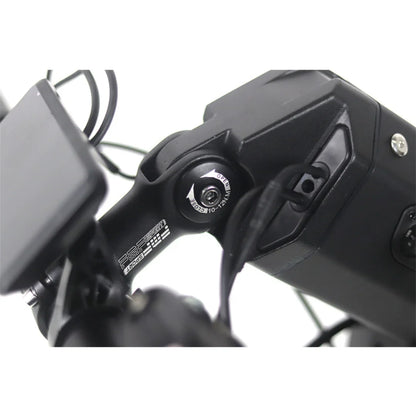 Electric Handbike Mijo Mt03 features a close-up of the handlebar area, showcasing sleek design details and controls.
