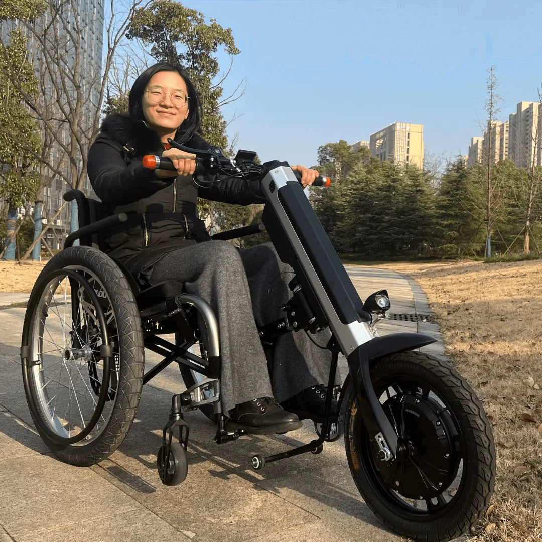 Electric Handbike Mijo Mt03, an innovative handbike designed for comfort and mobility, features a stylish frame, smooth tires, and a user-friendly control system.